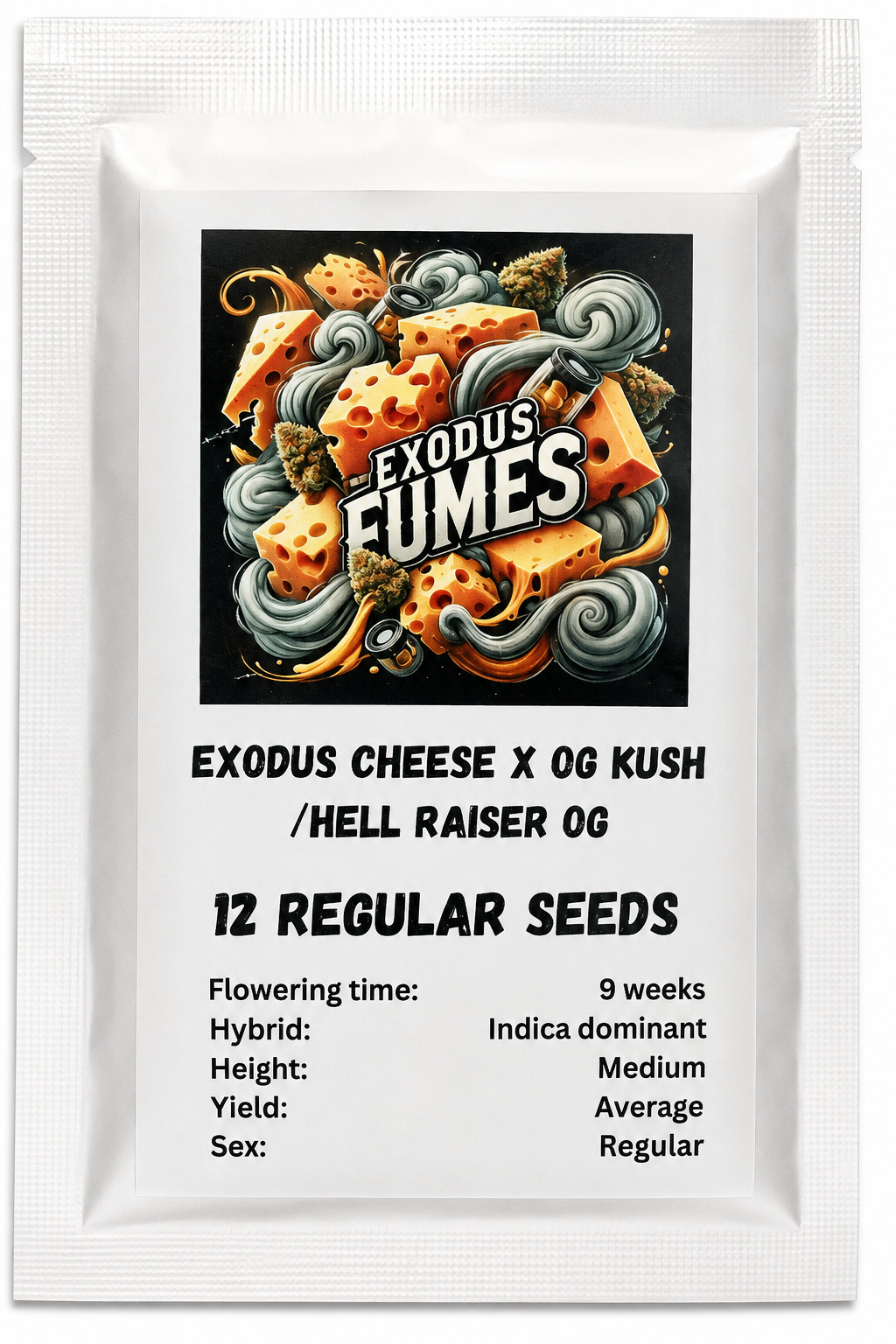 Exodus Fumes Exodus Fumes Regular Seeds by Conscious Genetics – Exodus Cheese x OG Kush Hell Raiser OG