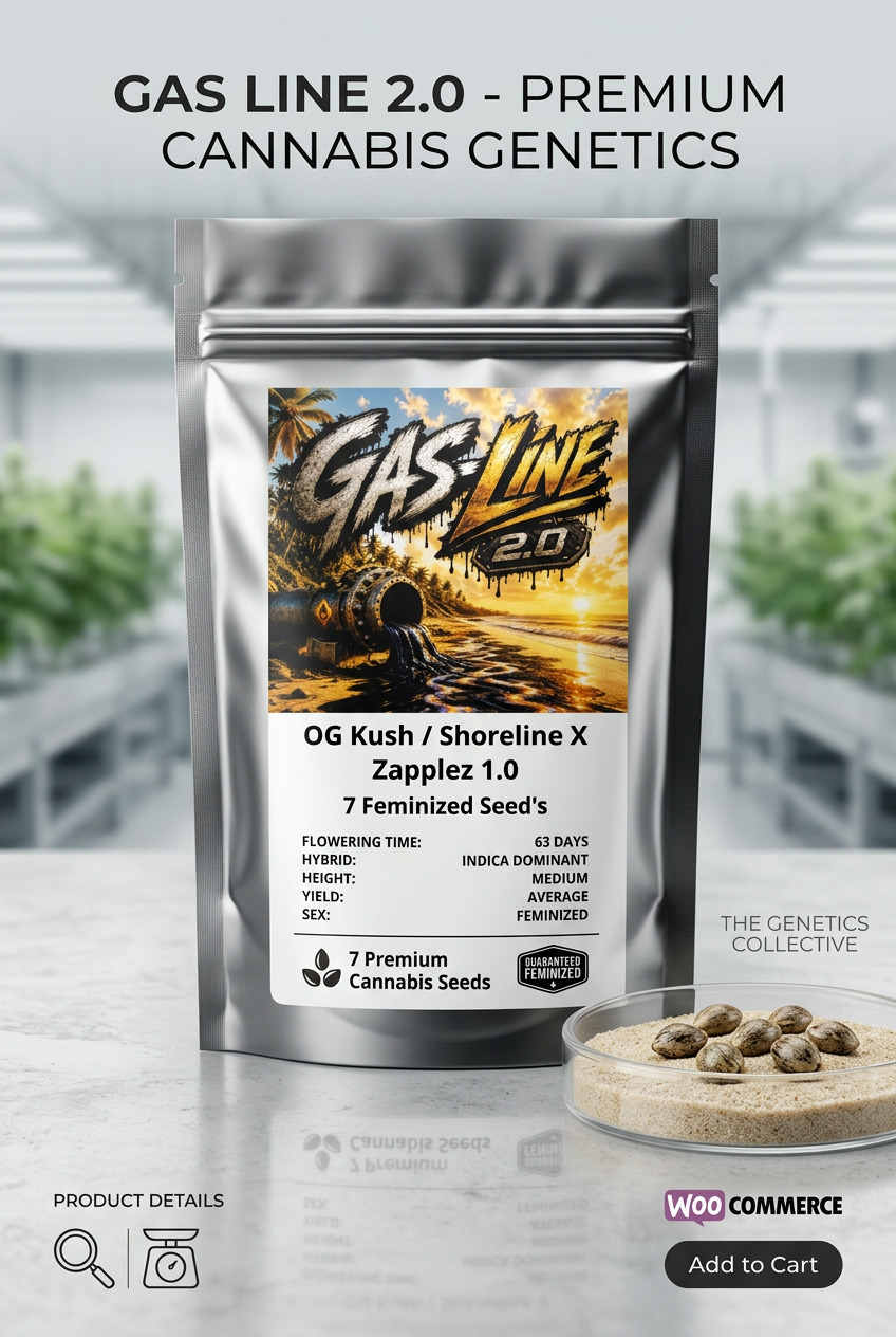Gas-Line Gas-Line 2.0 Feminized Seeds by Conscious Genetics – OG Kush Shoreline x Zapplez 1.0